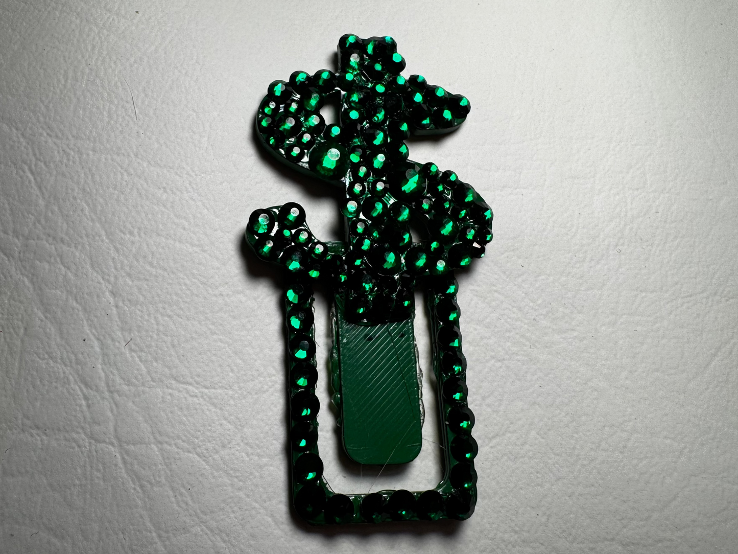 Dollar Sign TipClip with Emerald Green rhinestones