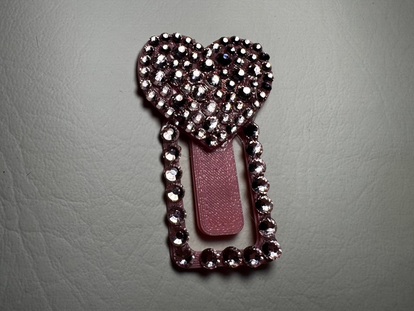 Heart TipClip with Light Pink rhinestones