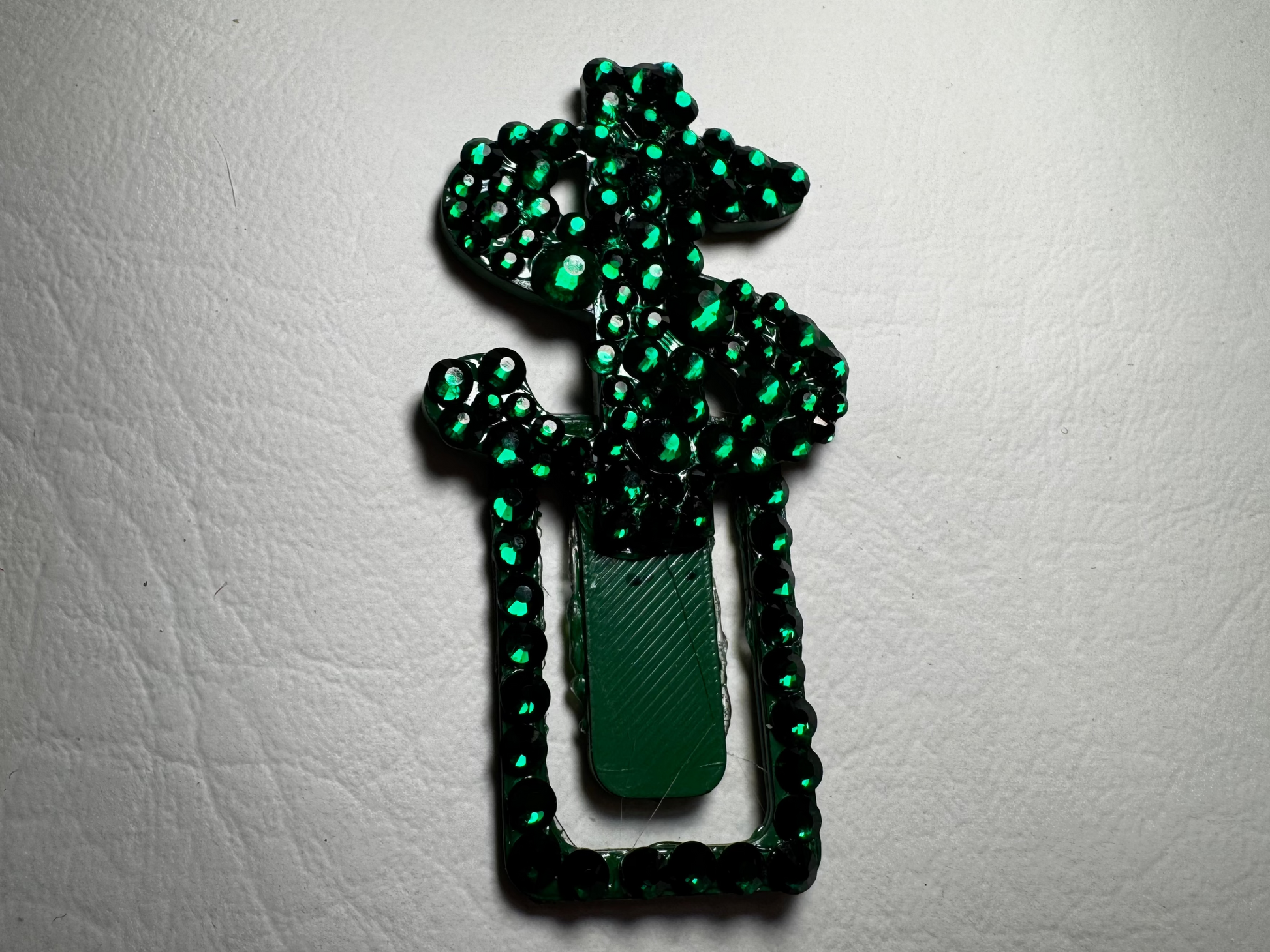 Dollar Sign TipClip with Emerald Green rhinestones