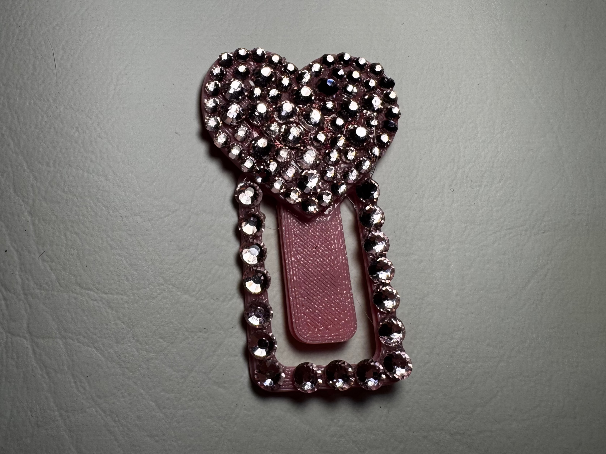Heart TipClip with Light Pink rhinestones